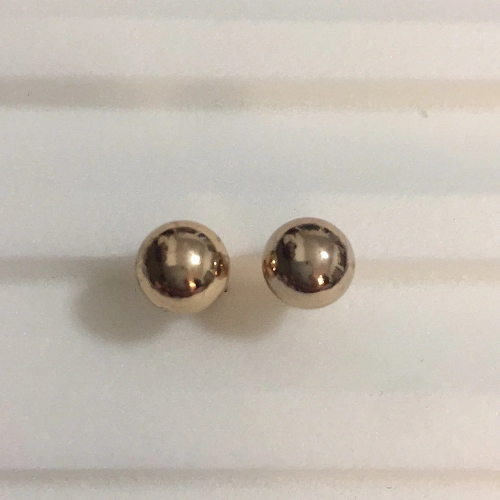 Gold button earrings